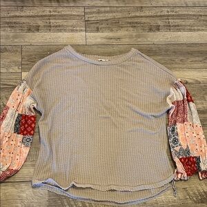 In Loom raw hem ribbed top